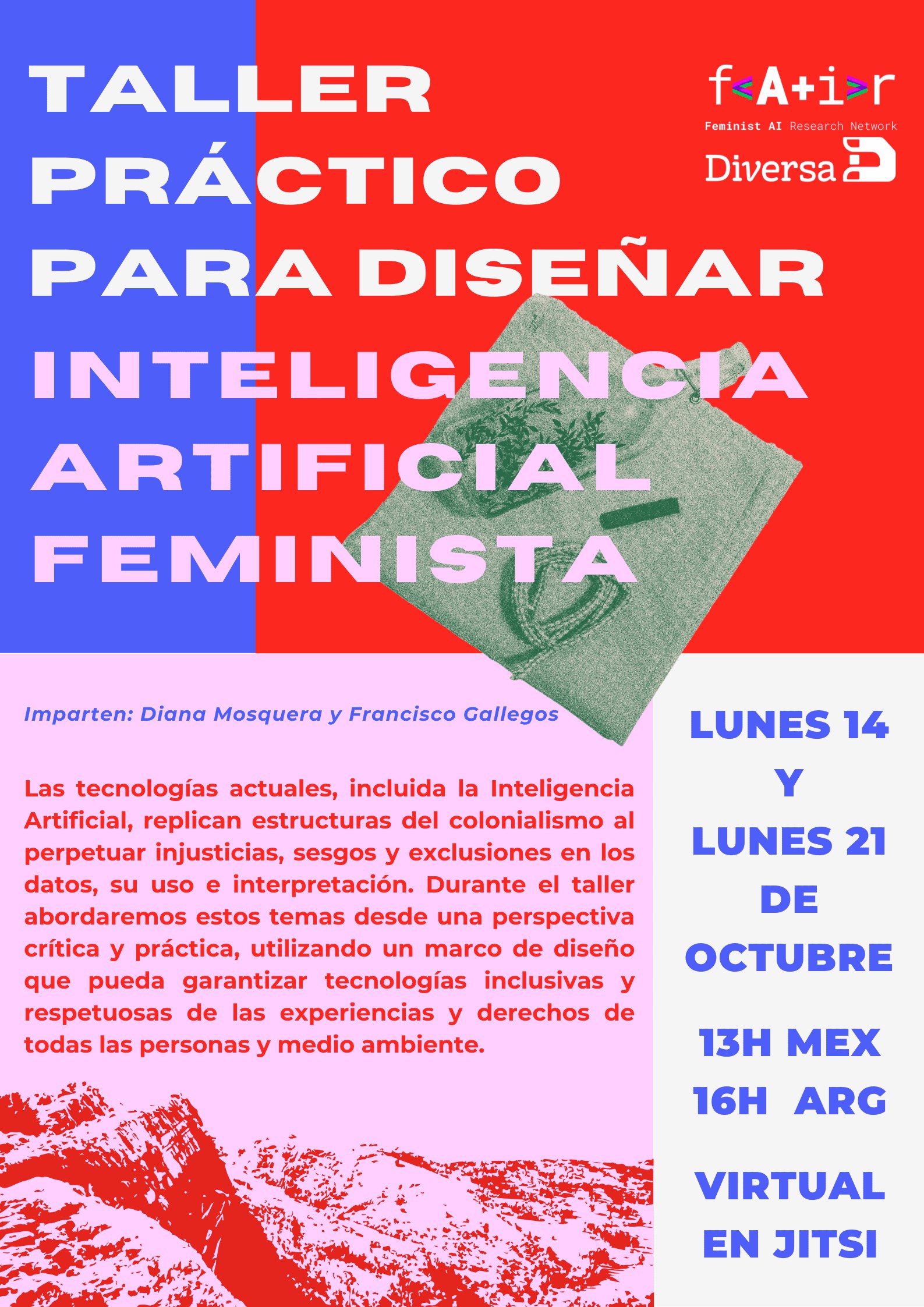 14 y 21 de octubre de 2024. Taller Práctico para Diseñar IA Feminista, con Diversa Studio