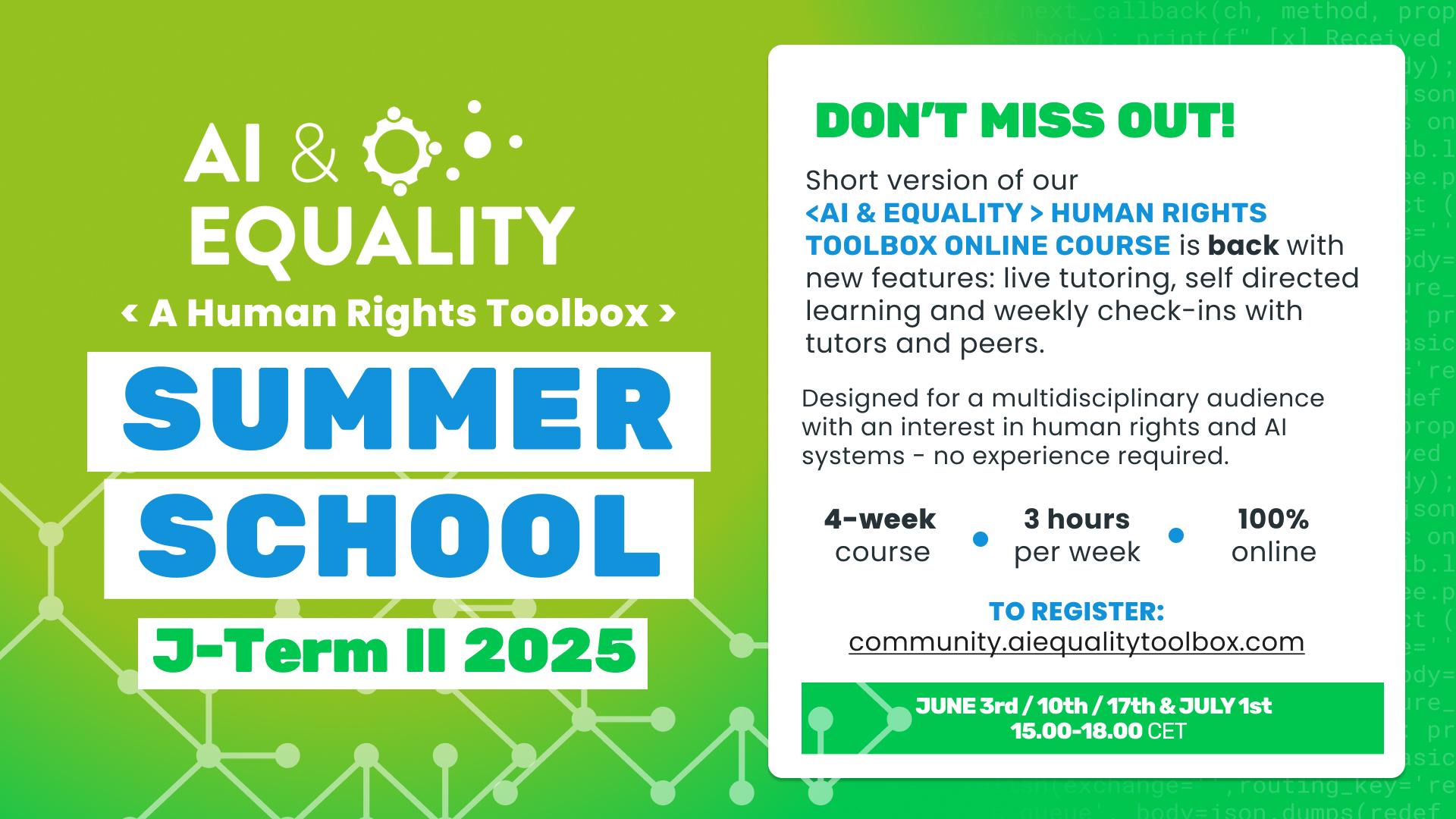 AI & Equality June Summer School! - A+ Alliance